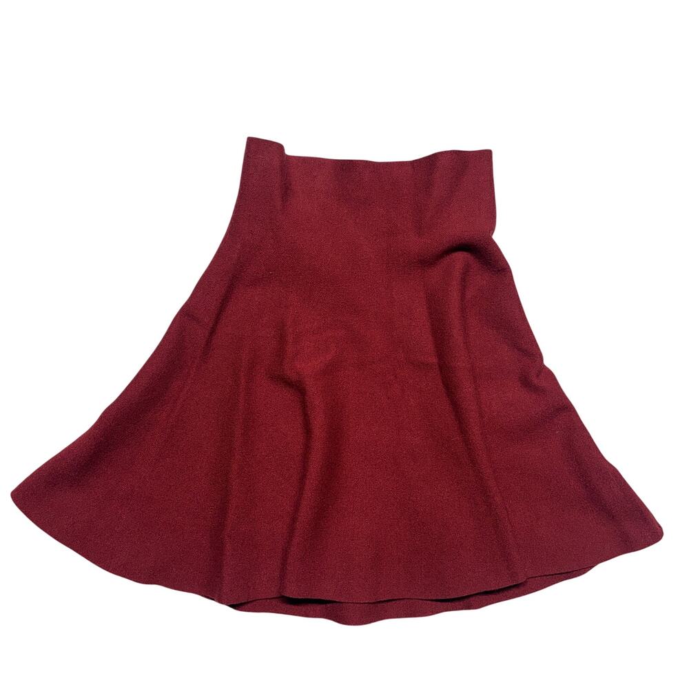 Young & Reckless Skater Skirt Large Womens Red Wool Blend Casual Classic Chic